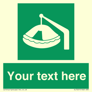 Custom sign Safe condition Davit-launched liferaft